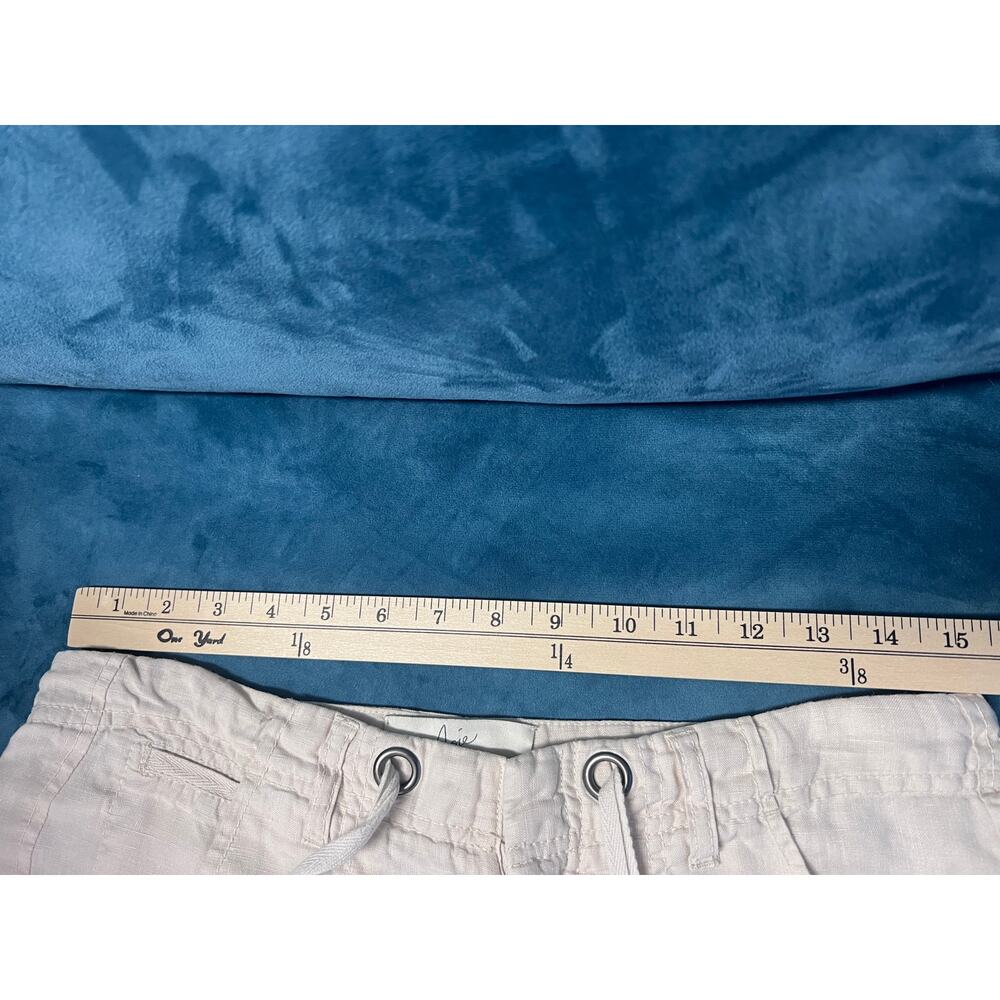 Joie 100% Linen Pants Women Size 4 Beige Drawstring Wide Leg Casual Summer - Picture 8 of 10